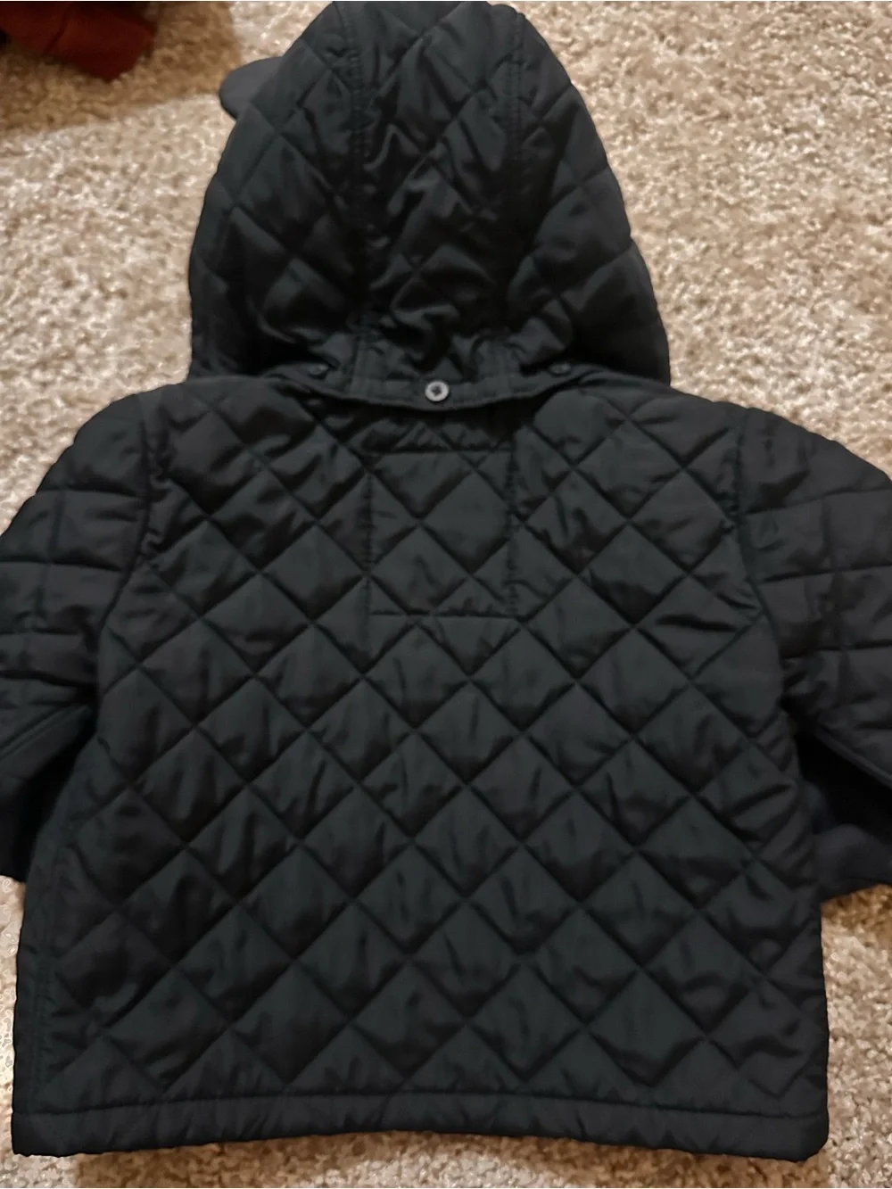 GAP x DISNEY Toddler Black Quilted Jacket with Snap Closures